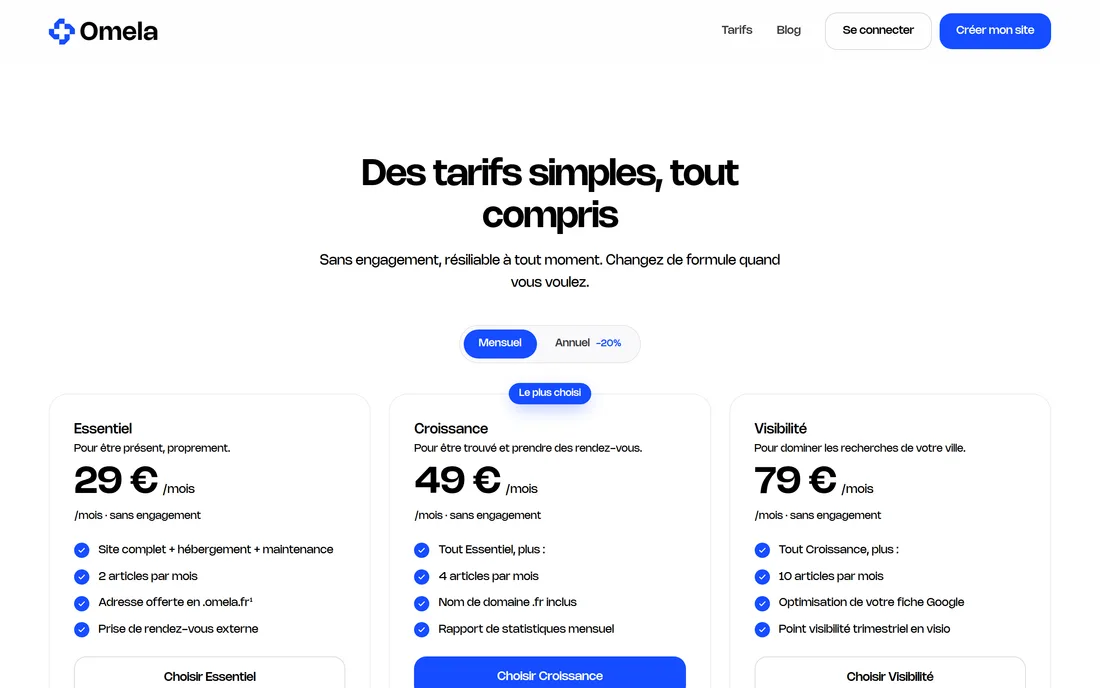 Omela | Plateforme SaaS pour praticiens de santé & bien-être — aperçu 2
